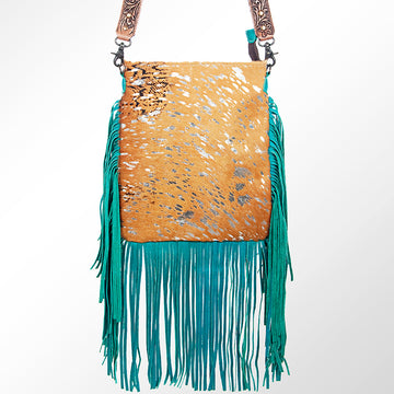 American Darling ADBGS192B Messenger Hair On Genuine Leather Women Bag Western Handbag Purse